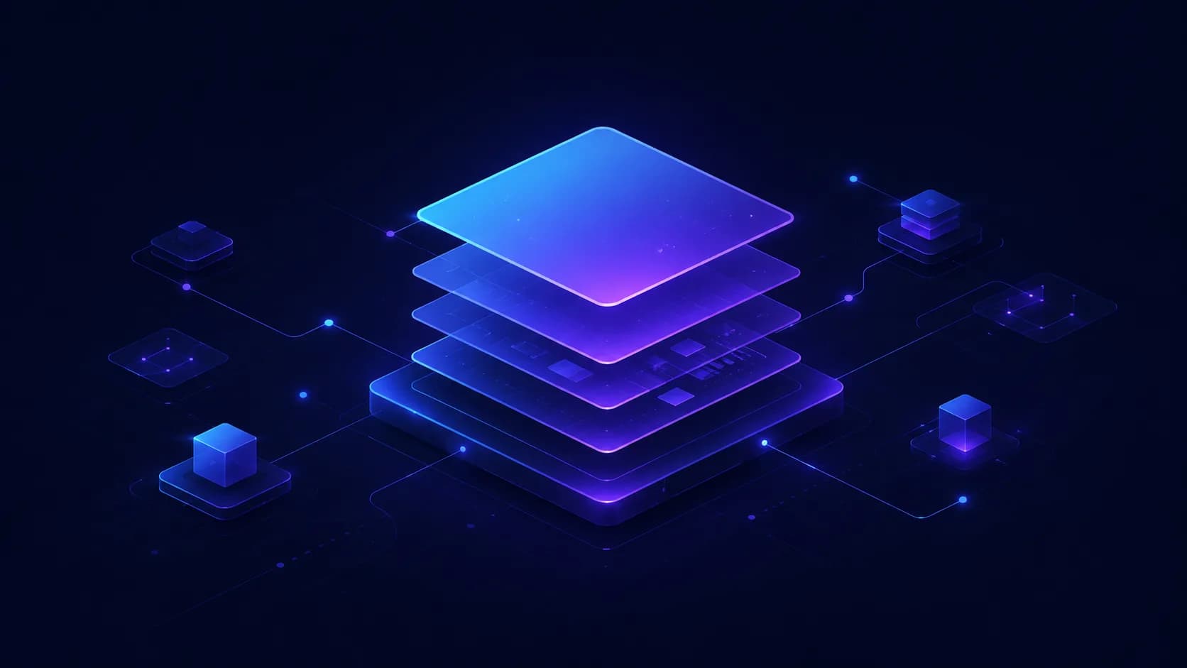 Connected systems and digital transformation architecture illustration