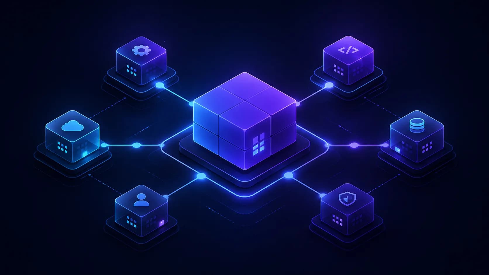 Modular software platform and connected application architecture illustration